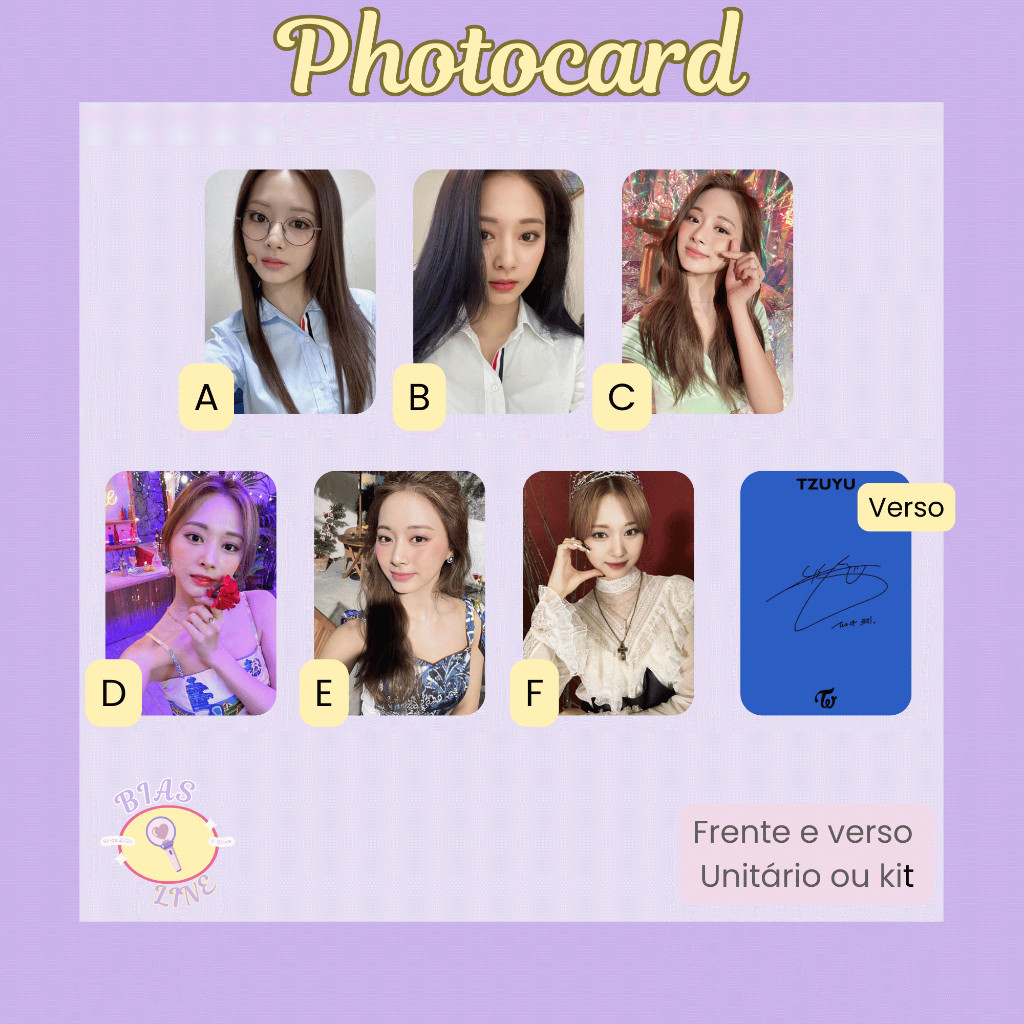 Photocard Fanmade Twice Tzuyu Selcas (modelo 5) | K-pop | Papel Fotográfico Laminado | Unidade ou Set