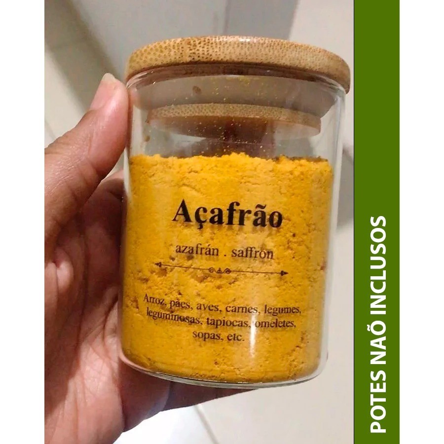 Kit 48 Adesivo Dicionário para Potes Tempero 5,5x5,5cm