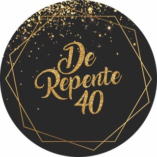 painel festa decoracao redondo de repente 40 anos dourado 50 x 50