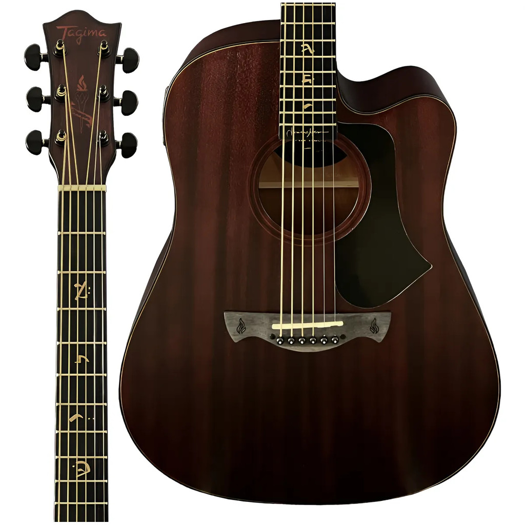 Violão Eletroacústico Tagima Gran Reserva Juninho Afram DKMOP Aço Dark Mahogany Open Pore