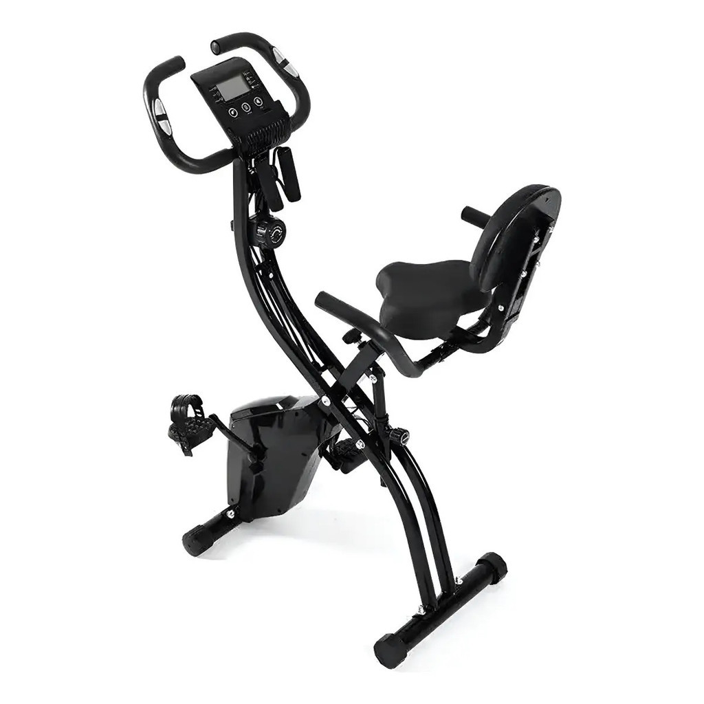 Bicicleta Ergométrica Vertical Dobrável Exercicio 150kg Cor Preto