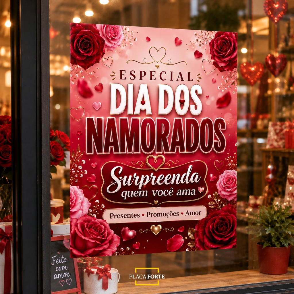 Adesivo Dia Dos Namorados Para Vitrine Vidro Loja Comércio 32x40cm