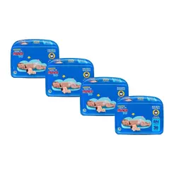 Kit 4 Fraldas Turma da Mônica Baby Jumbo RN com 36un cada