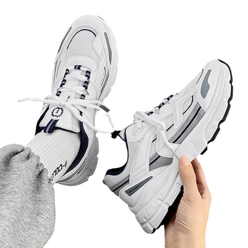 Masculino novo estilo malha respirável esportes lazer na moda tênis de corrida papai 