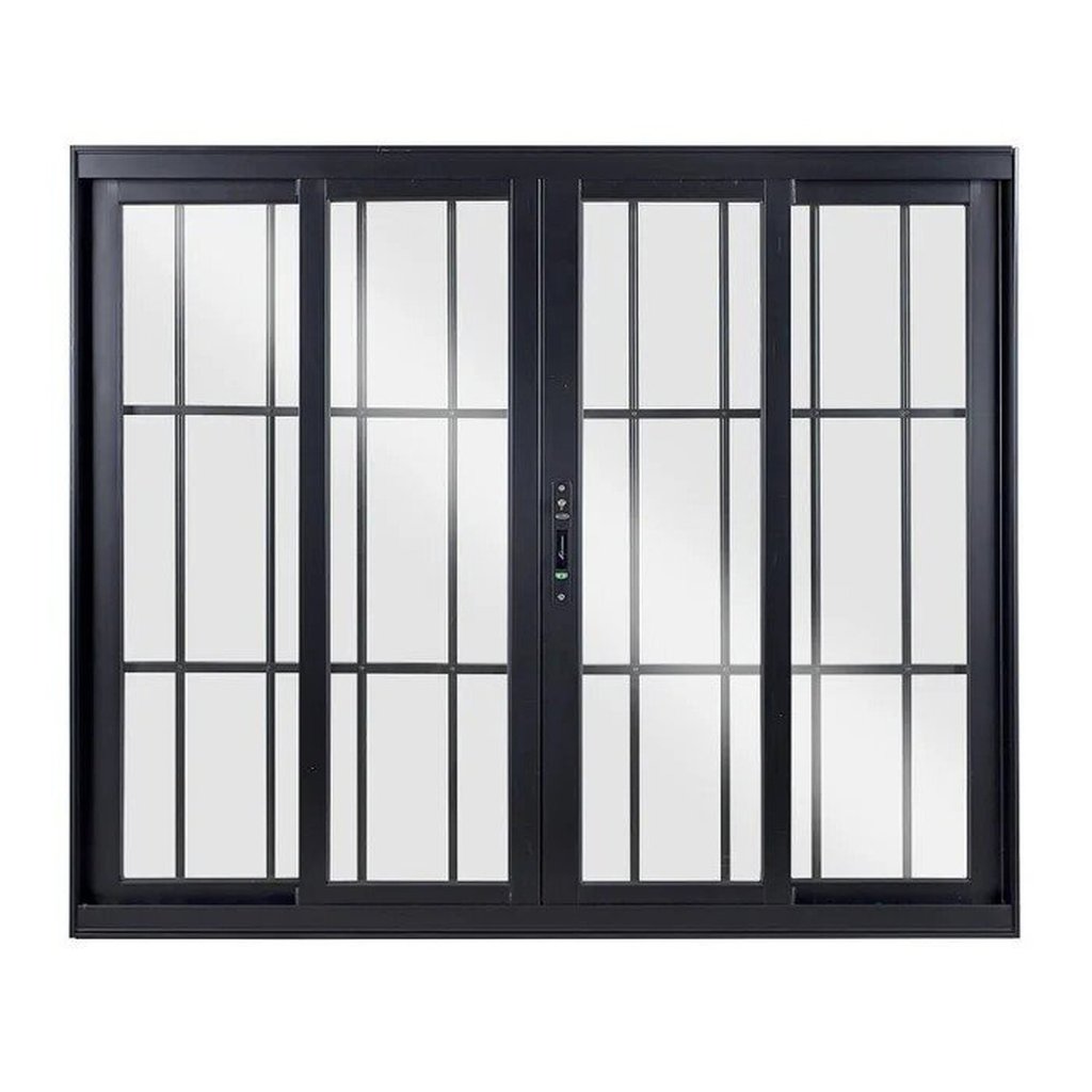 Janela de Aluminio de Correr 120x200cm 4 Folhas com Vidro Liso Esquadrisul