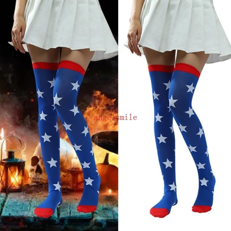 Feminino Bonito Estrela Sobre O Joelho Meias Anime Cosplay Traje Coxa