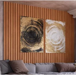 Painel Ripado em Placa 100% MDF 89,5x250cm (2,23m²) Marrom/Freijó/Madeirado Pradel Móveis Freijó/Madeirado