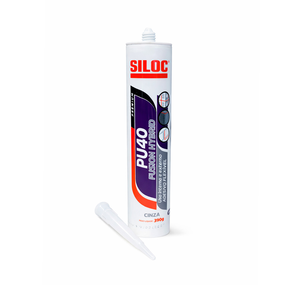 Silicone PU40 Cinza Tubo 390gr Ultraflex Fusion Hybrid Siloc 40163