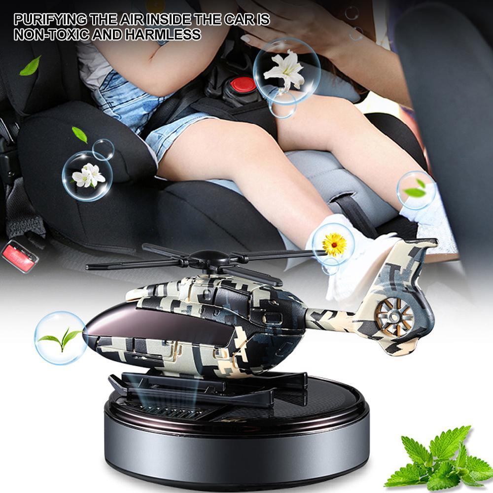 TKEY Solar Carro Ambientador Interior Helicóptero Decoração Acessórios Hélice Rotativa Auto Aromatizante Perfume Difusor