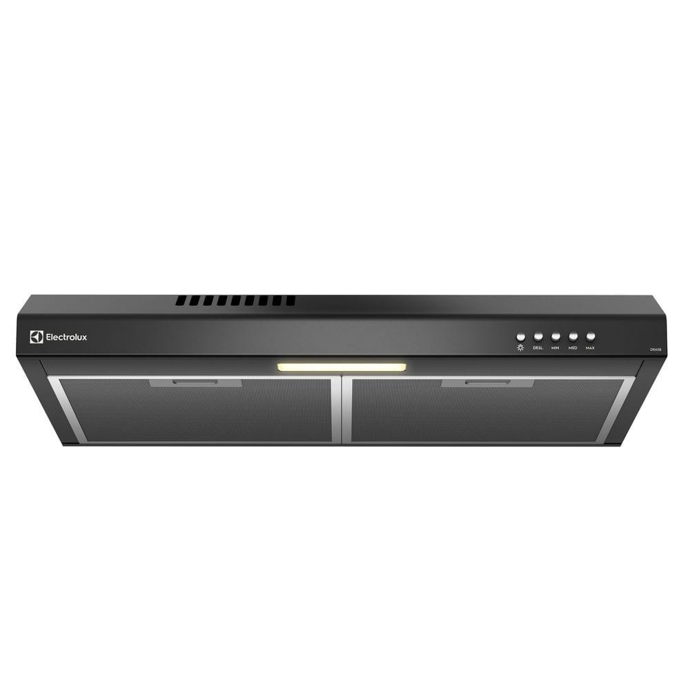 Imagem Depurador de Ar Electrolux 60cm Preto Alto Poder de Sucção, Luz LED e Filtragem Dupla (DE6SB)