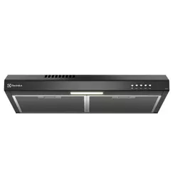 Depurador de Ar Electrolux 60cm Preto Alto Poder de Sucção, Luz LED e Filtragem Dupla (DE6SB)
