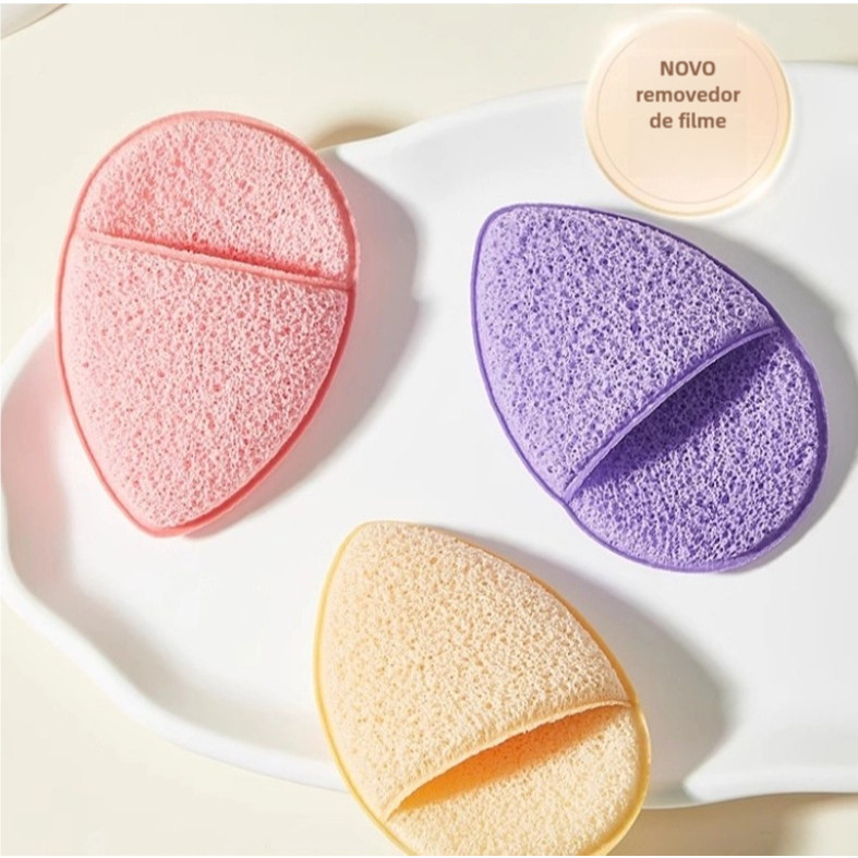 Kit 3un Esponja de Limpeza Facial Suave  Espuma Limpeza Profunda, Ideal para Pele Sensível  Envio de Cor Aleatórhere