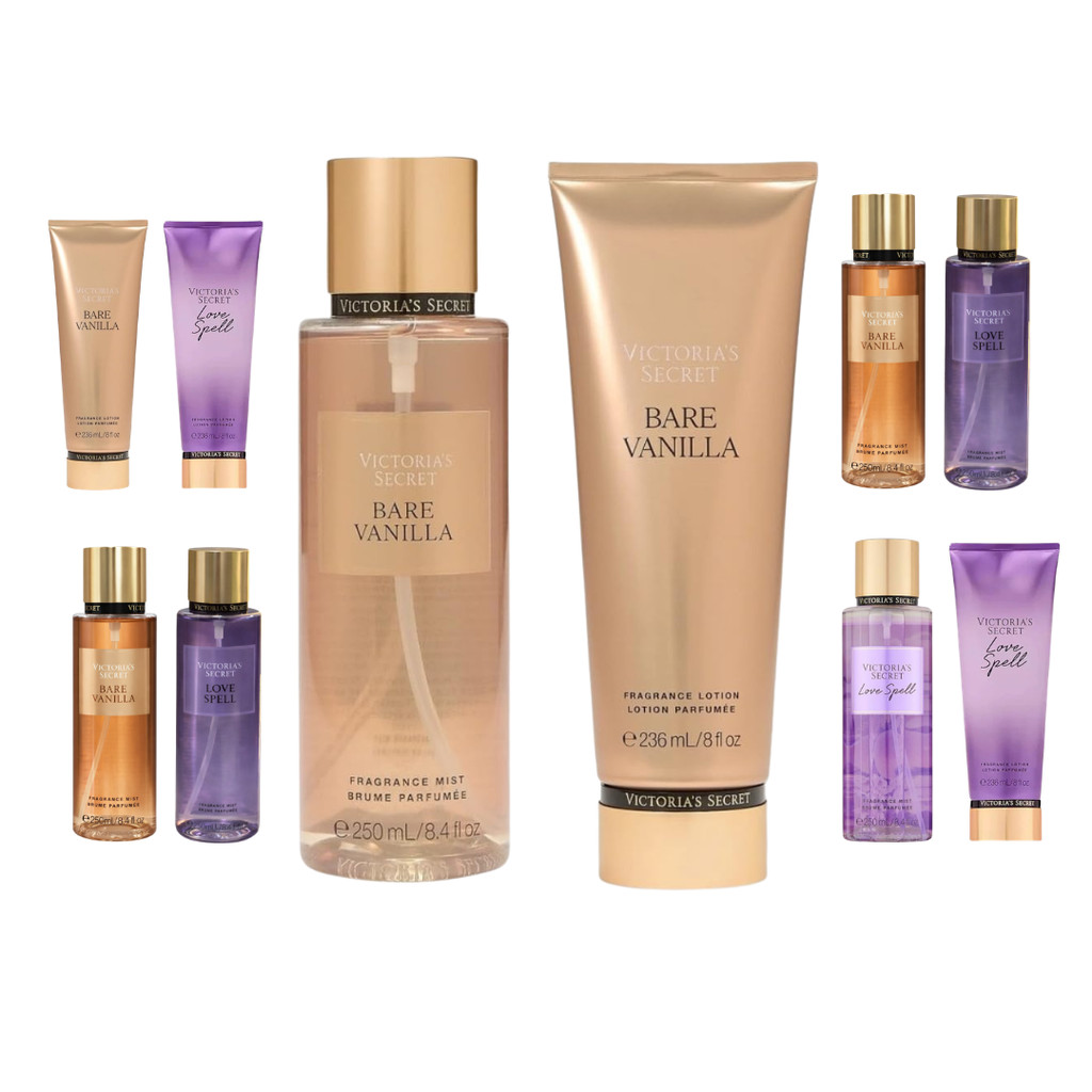 Kit VS Body Splash + Creme Hidratante Corporal Alta Fixação | Love Spell  E Bare Vanilla