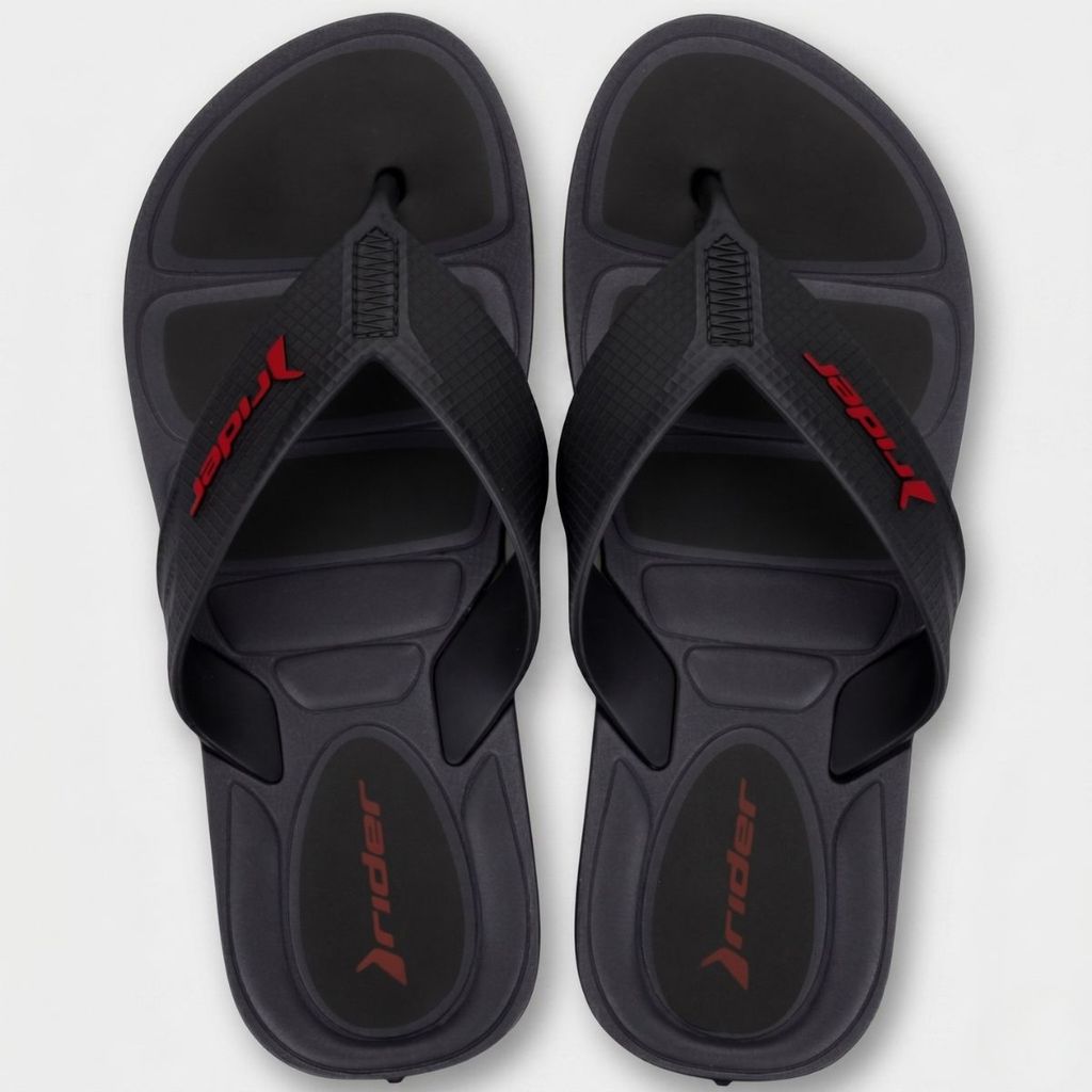 Chinelo Rider Pulse II Masculino - Preto e Vermelho