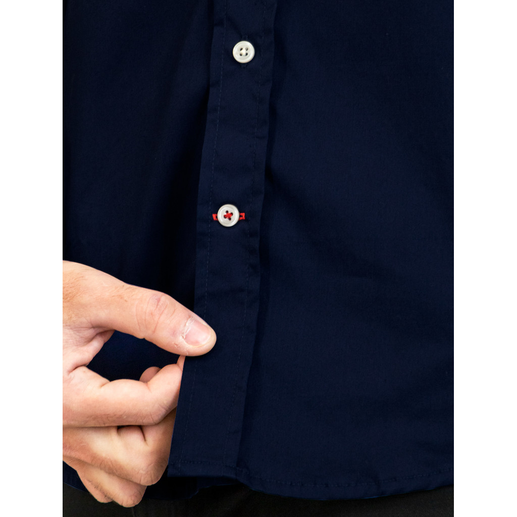 Camisa Tommy Hilfiger Original Masculina Regular Core Flex Poplin Azul Marinho · foto 2