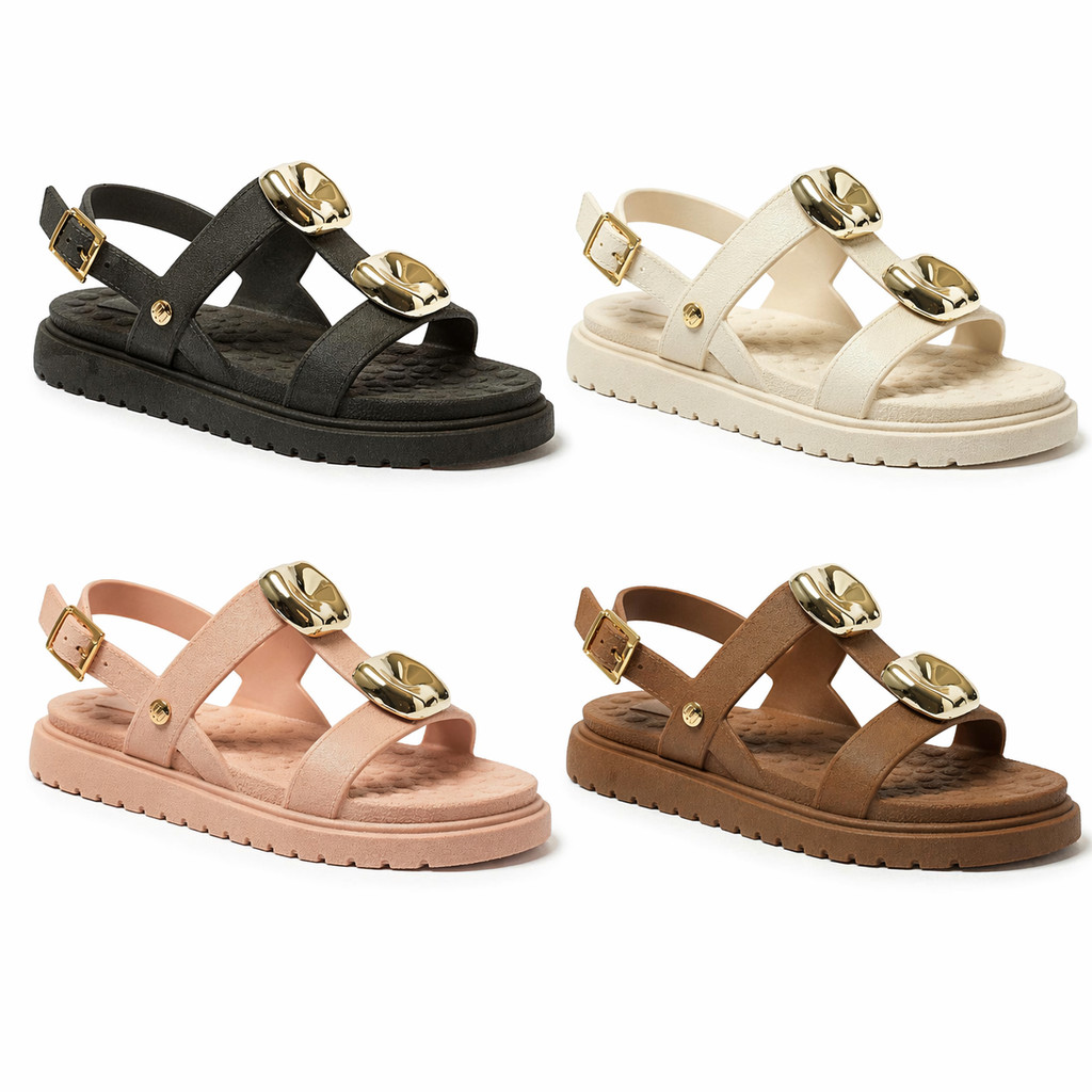 Sandália Feminina Slide  - Chinelo feminino slide Confortável com Fivela Ajustável Leve Antiderrapante
