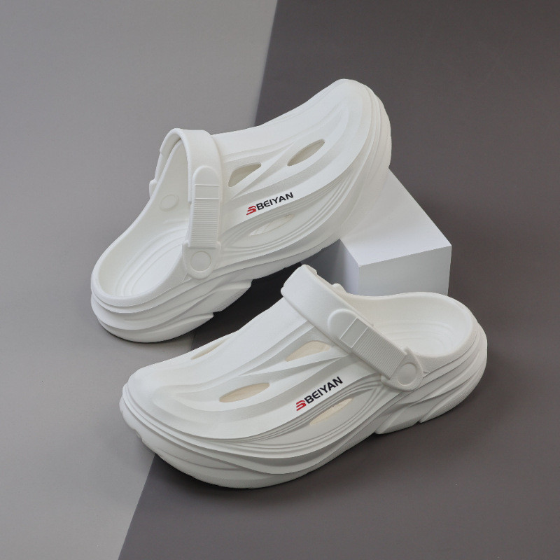 Sandálias Masculinas Croc 2026 Novas de Verão para Exterior, Antiderrapantes, com Sola Grossa que Aumenta a Altura, Chin