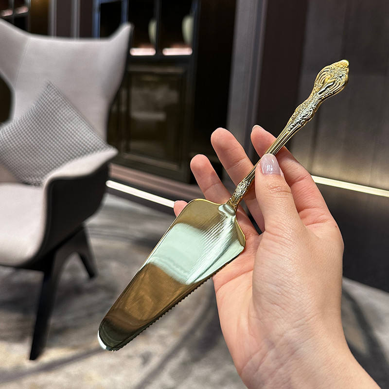 Uso pessoal doméstico da senhora do chefe!Espátula de bolo com cabo em relevo de aço inoxidável 304, faca de pão retrô,