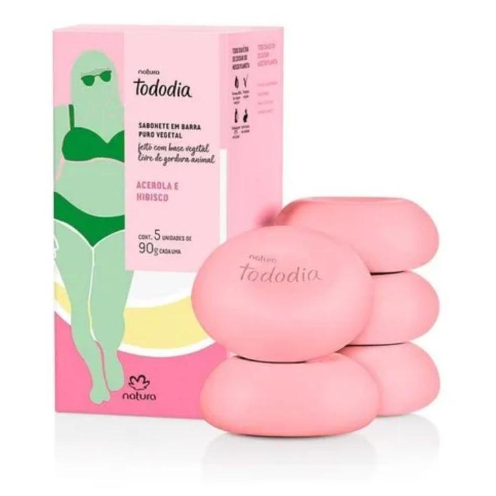Sabonete em Barra Natura Tododia Acerola e Hibisco 5un 90g