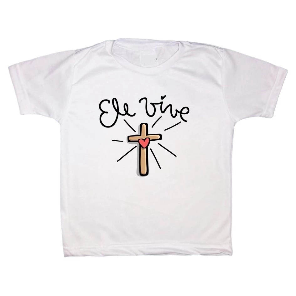 Camiseta Infantil Estampada Ele Vive Divertida Menino Menina 100% Algodão Confortável Dia a Dia Estilosa Escolar