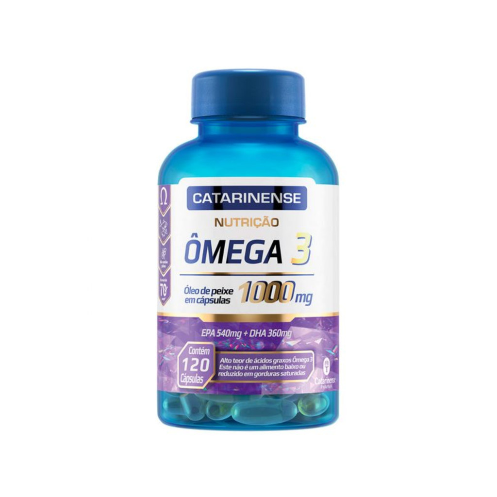 Ômega 3 Óleo de Peixe Catarinense Nutrição em cápsulas de 1000mg Catarinense 120 Cápsulas