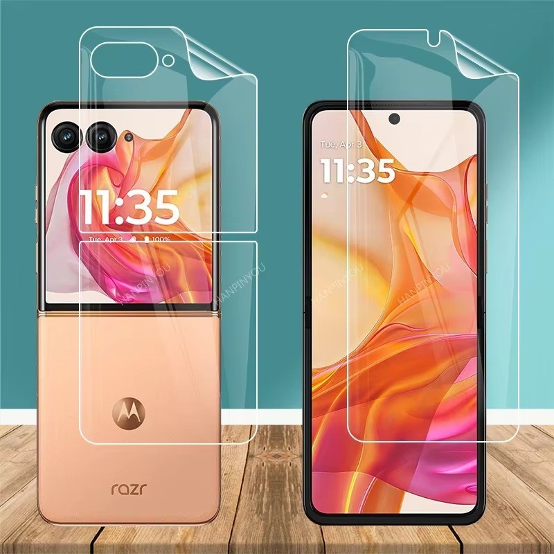 1-2 Pcs Full HD Clear Hydrogel Film Telefones Dobráveis Para Motorola Razr 70 70 + 60 Ultra Plus Protetor De Tela Anti-I