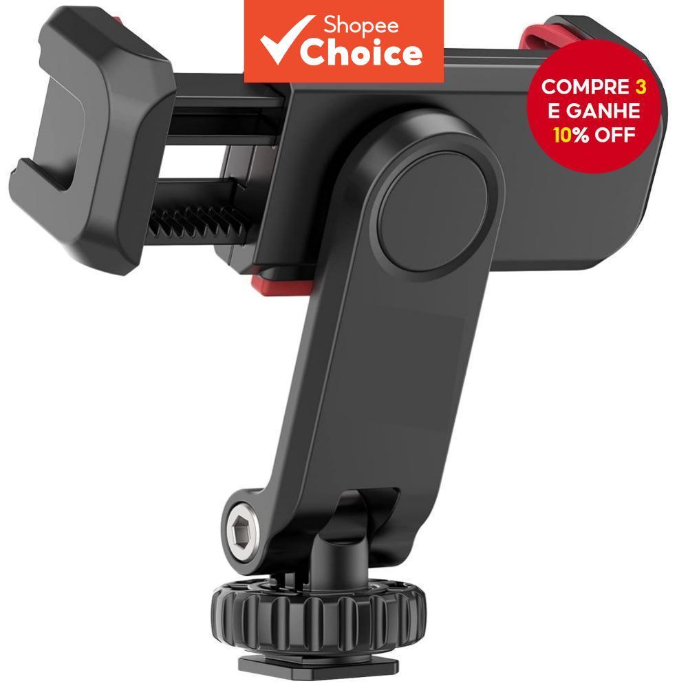 ST06S Suporte Multifuncional para Smartphone Suporte de Cabeça Móvel para Tripé com Sapata Fria para Selfie e