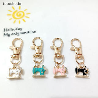 TU 4 Peças De Mini Chaveiros Para Máquina De Costura-Um Ponto De Memória E Significado , Chaveiro Vintage De Metal Esmal