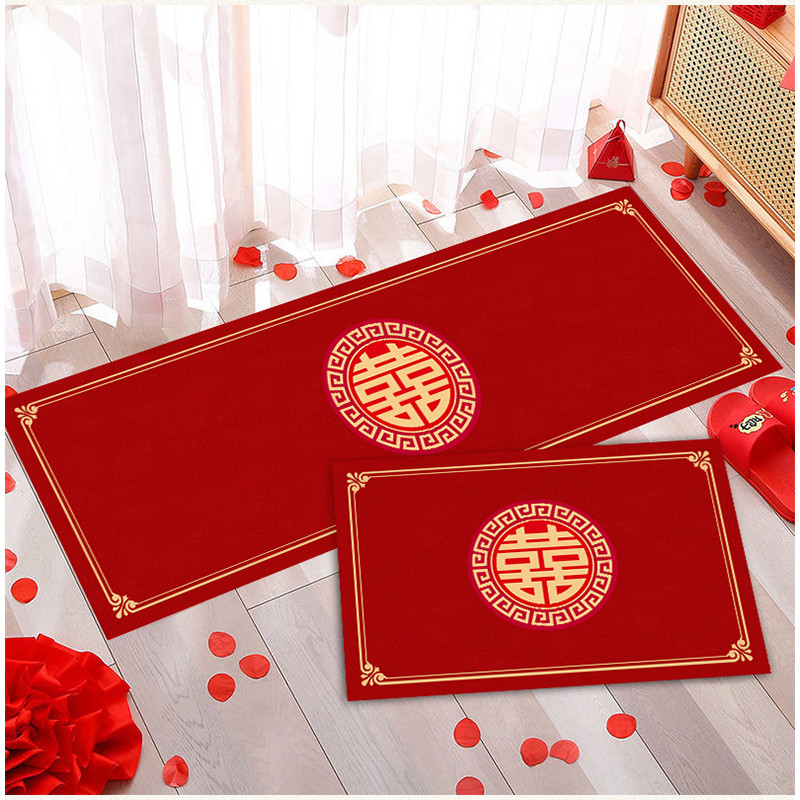 Tapete de casamento festivo porta quarto nova casa casamento decoração decoração tapete porta entrada vermelho pé