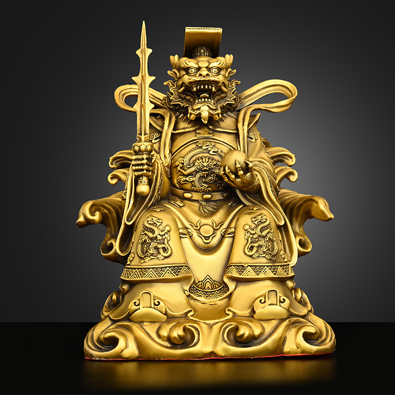Ornamentos de rei dragão de latão cobre puro sentado dragão rei Donghai dragão rei estátua de Bronze decoração doméstica