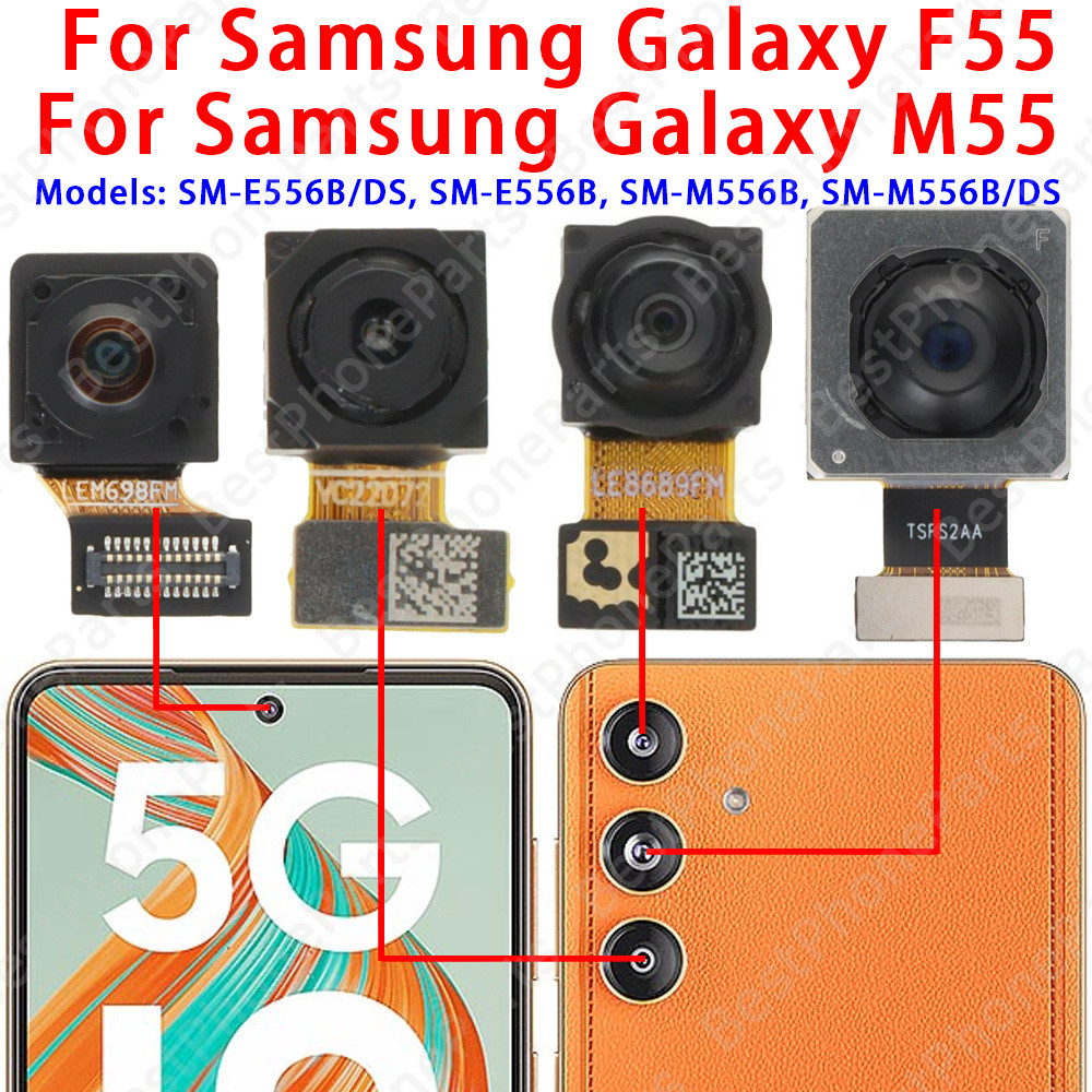Para Samsung Galaxy F55 SM-E556B M55 M556B 50MP Frente Selfie 50MP Câmera Trasei