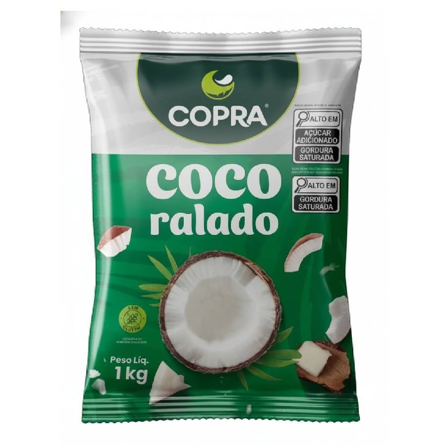 Coco Ralado Úmido E Adoçado Copra 1 Kg Sem Glúten Flocado Fino Médio