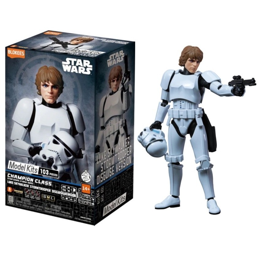 Boneco Articulado Luke Skywalker Stormtrooper - Model Kits - 103 Peças - Star Wars - Blokees