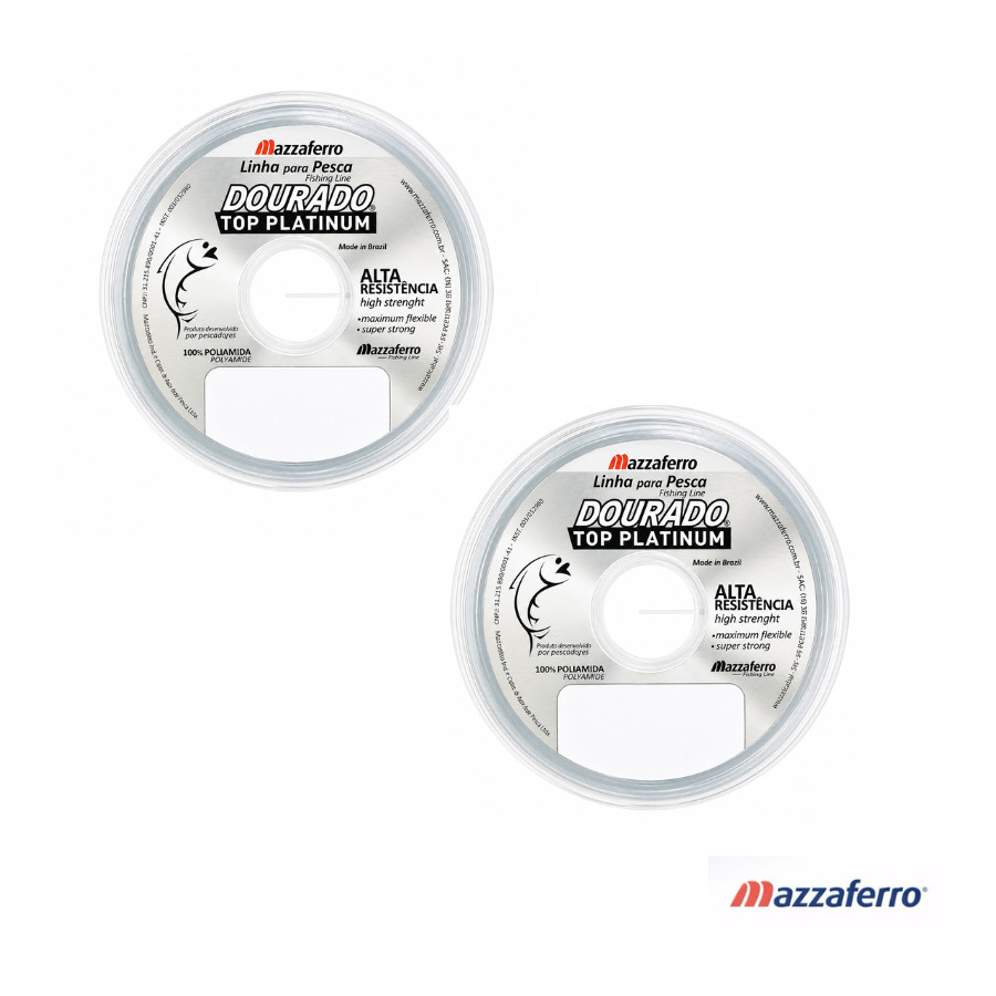 Kit 2 Linha de Pesca Fio de Nylon DOURADO Top Platinum 100m 0.20 0.25 0.30 035 0.40 0.45 0.50 0.60 mm