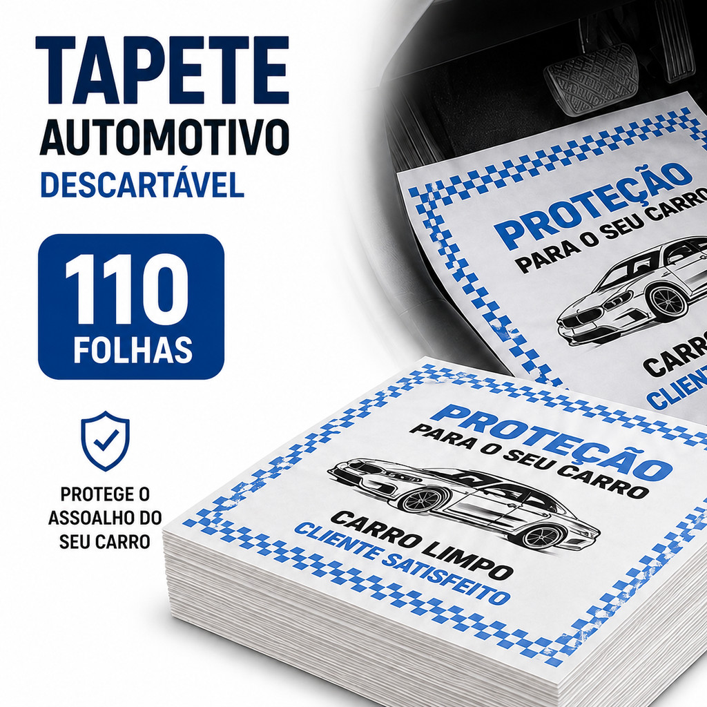 Tapete de Papel Automotivo Descartável Lava Rápido 38x48 1kg 110 Folhas