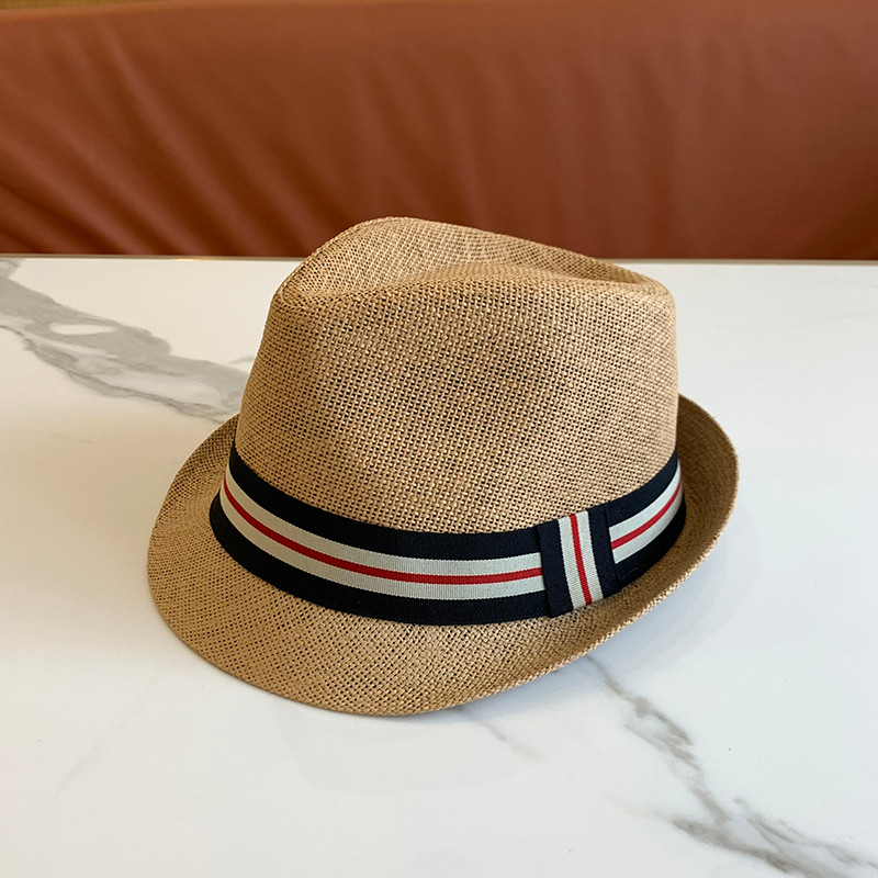 Chapéu de palha feminino Jazz chapéu All-Match Casual verão Curling borda moda masculina chapéu superior protetor solar 
