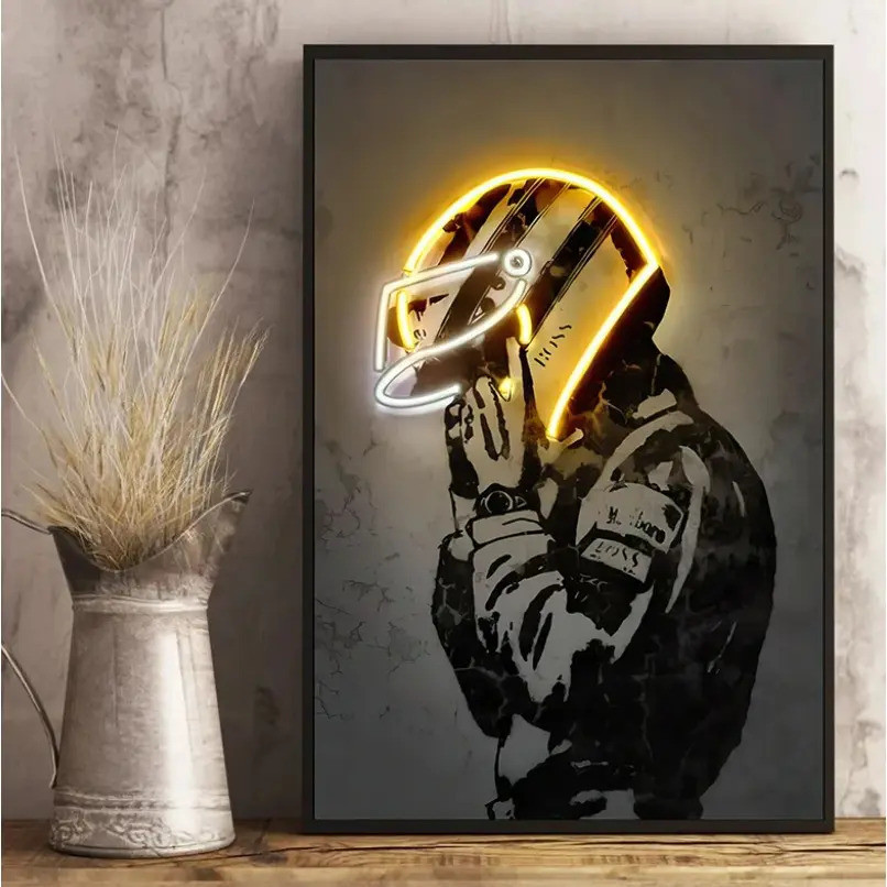Quadro Decorativo Ayrton Senna Sala Quarto 40x60 Sem Moldura