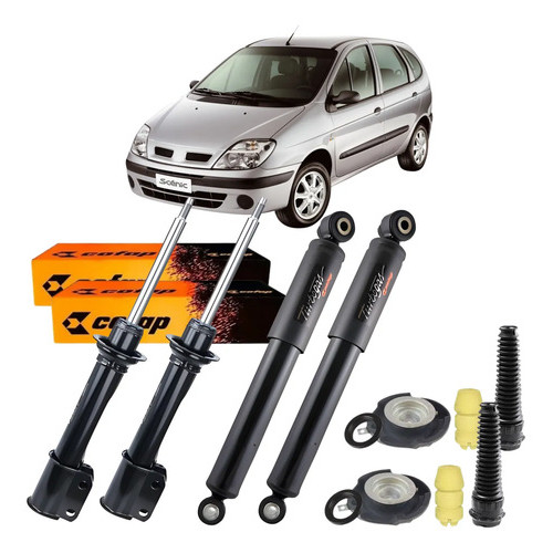 4 Amortecedores Cofap + Kits Dianteiros Scenic 1999 A 2011