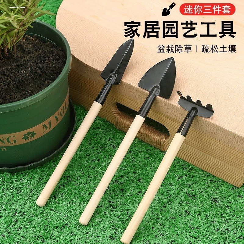 Mini ferramentas de jardinagem conjunto de duas peças de aço inoxidável solo solto pá doméstica ancinho ferramenta sucul