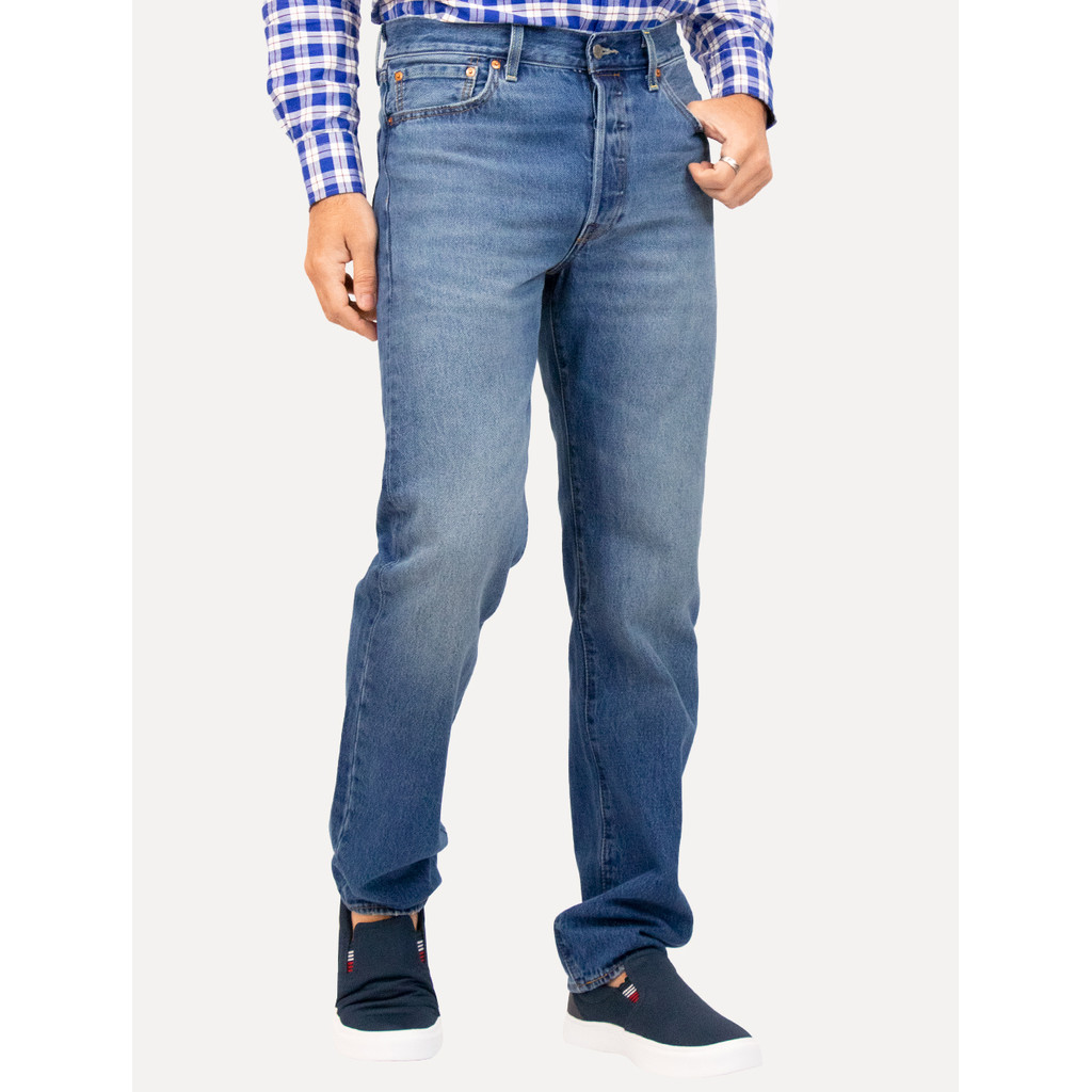 Calça Levis Jeans Masculina Slim 501 '54 Original Azul Médio