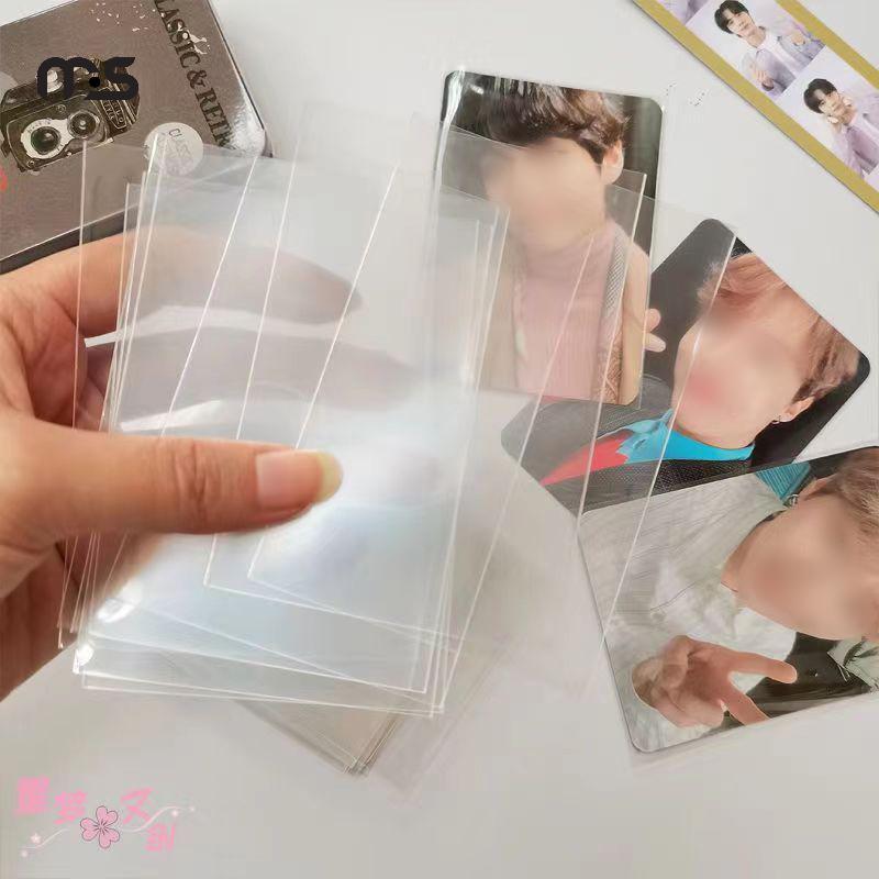 [Macrostars] 50 Peças Mangas De Cartão Coreanas Transparentes Sem Ácido CPP HARD 3 Polegadas Fotográfico Protetor Hologr