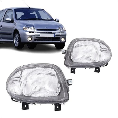 Par/Un Farol Clio 1999 2000 2001 2002 Policarbonato Simples