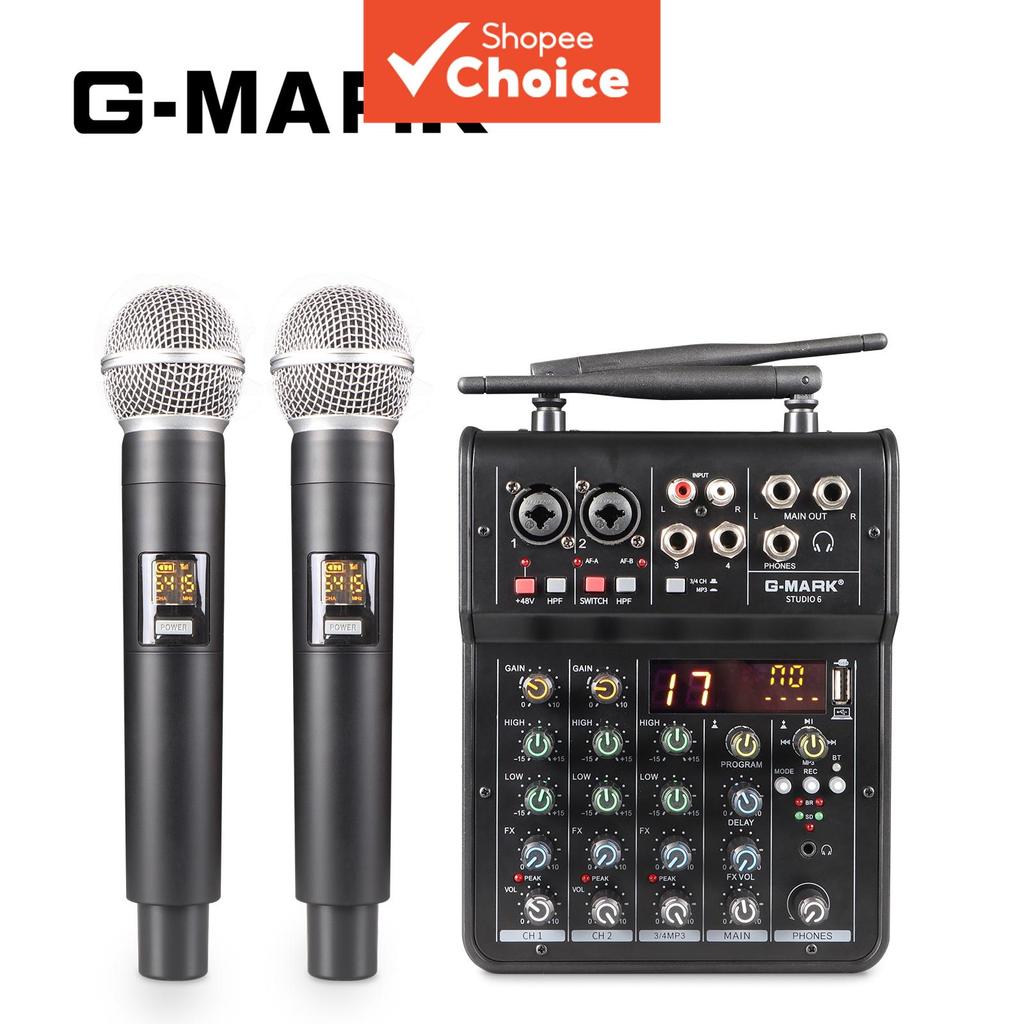 Microfone De Karaokê Com Misturador De Áudio Para PC G-MARK Studio 6 Sem Fio Festa Em Casa Pro HiFi