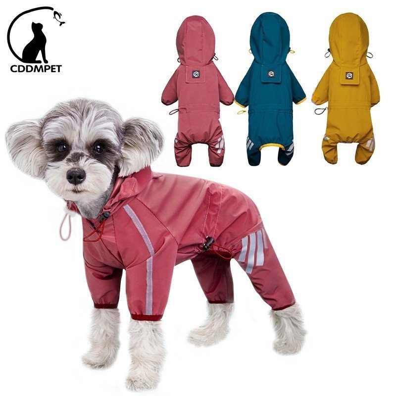 Capa de Chuva Refletiva e Impermeável para Cães Pequenos e Médios, Macacão para Cães JSXN