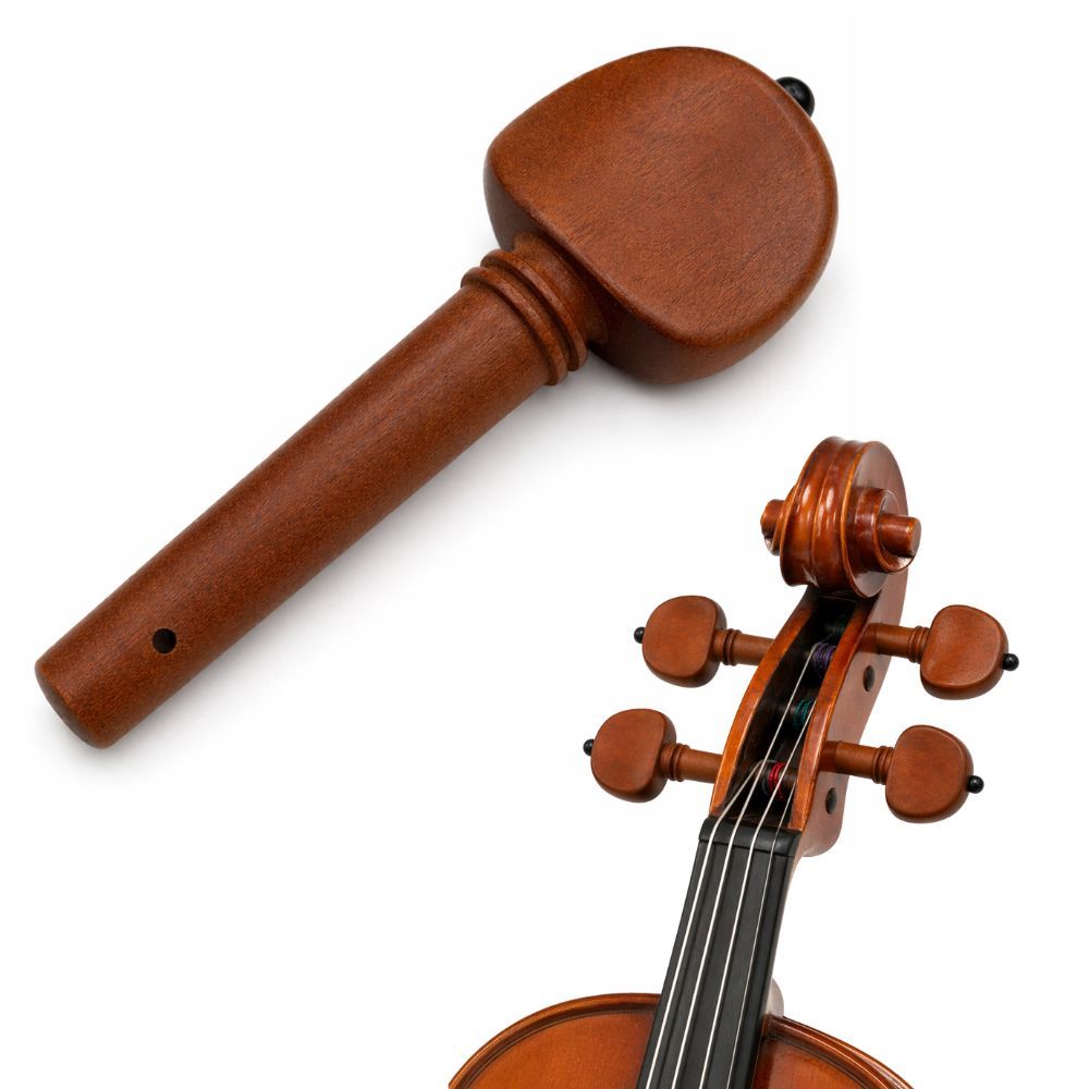 Cravelha Marinos Violino 4/4 tipo Suiço Com Furação 6mm Boxwood Marrom Com Pino Preto