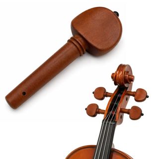 Cravelha Marinos Violino 4/4 tipo Suiço Com Furação 6mm Boxwood Marrom Com Pino Preto