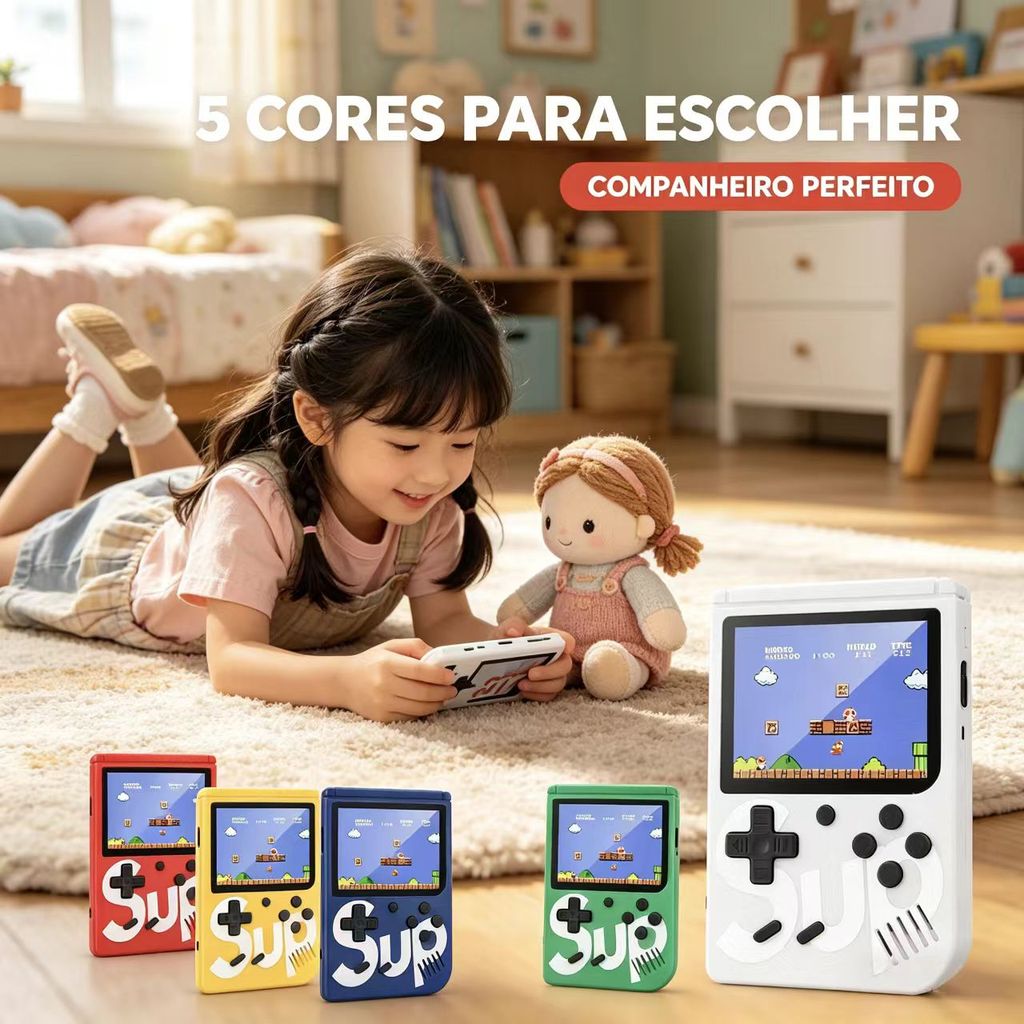 🔥 Video Game Portátil Retro 400 Jogos Clássicos, Console Mini Sup, Ótimo Brinquedo e Presente de Aniversário Infantil
