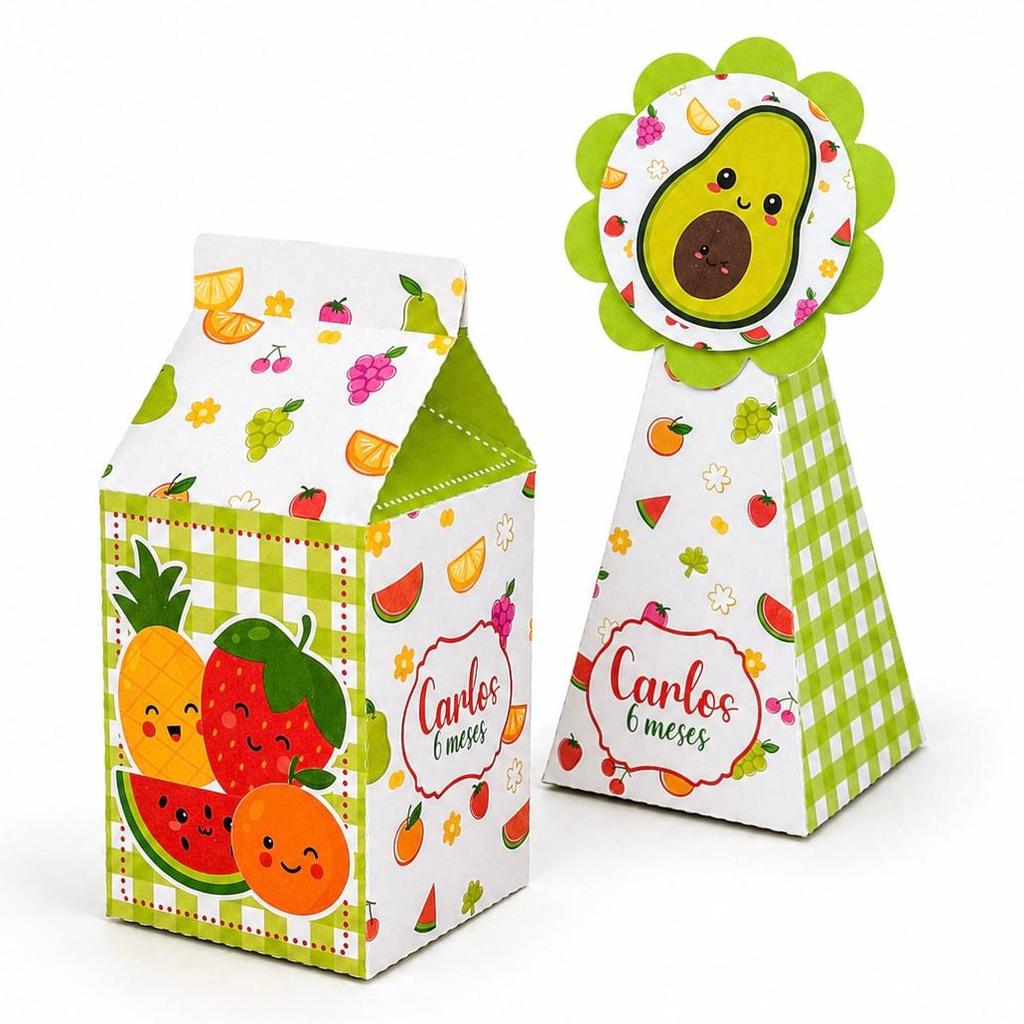 10 a 40 Caixinhas Frutinhas Personalizado PEGUE E MONTE Caixa Milk Pirâmide Kit Festa Lembrancinhas  Aniversário