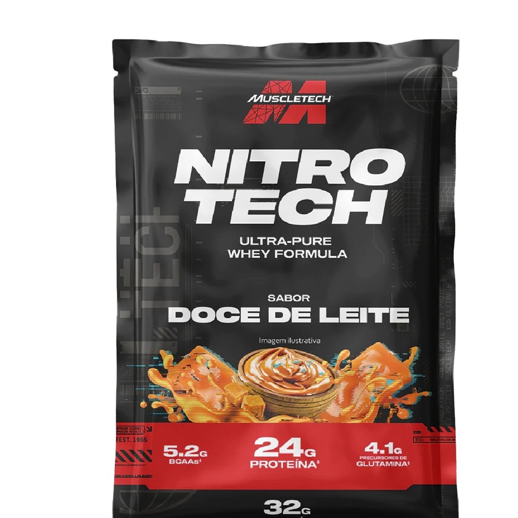 Whey Protein NitroTech 10 Sach 32g Muscletech Dode De Leite