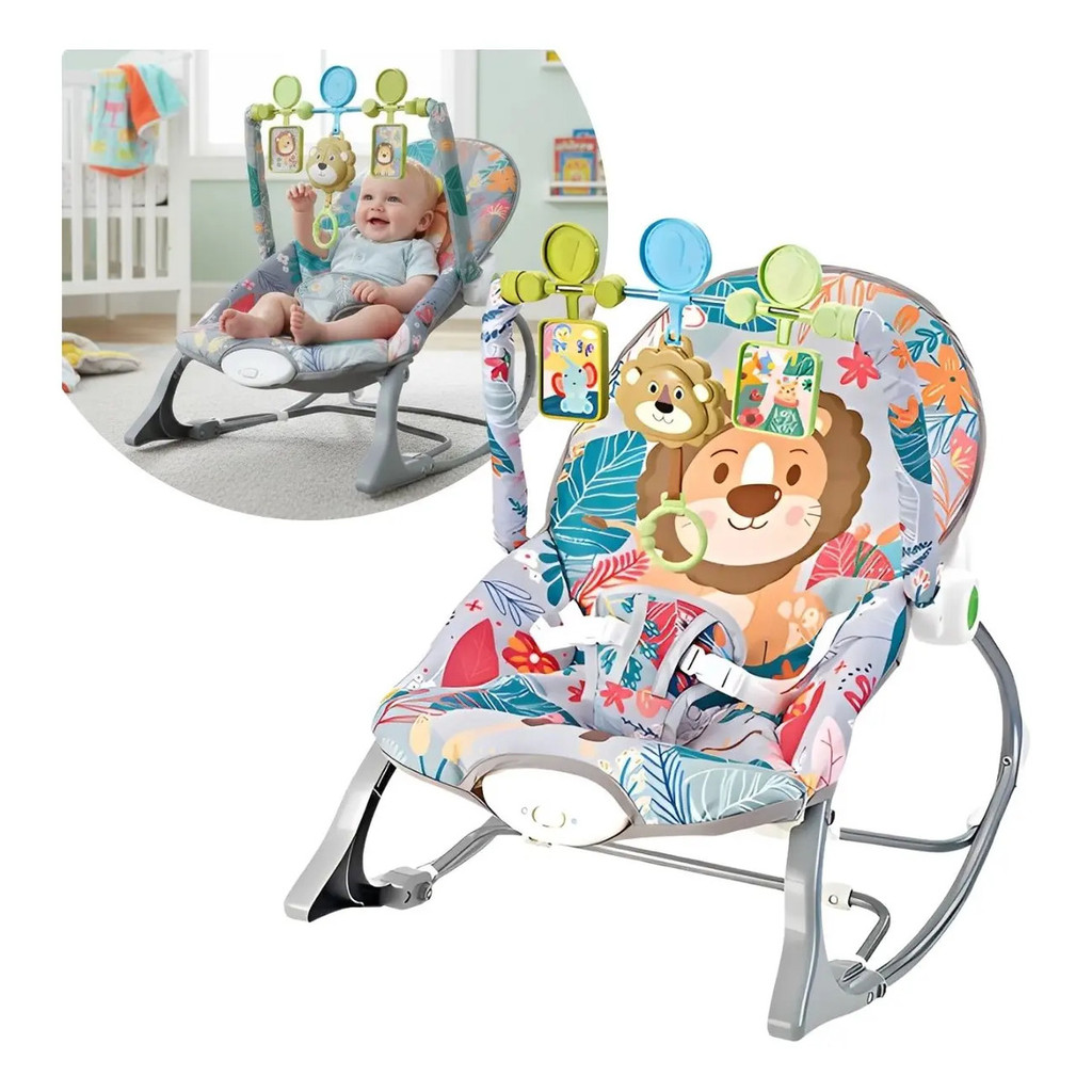 Cadeira De Descanso Bebê Musical E Vibratória Com Balanço Suave E Arco De Brinquedos